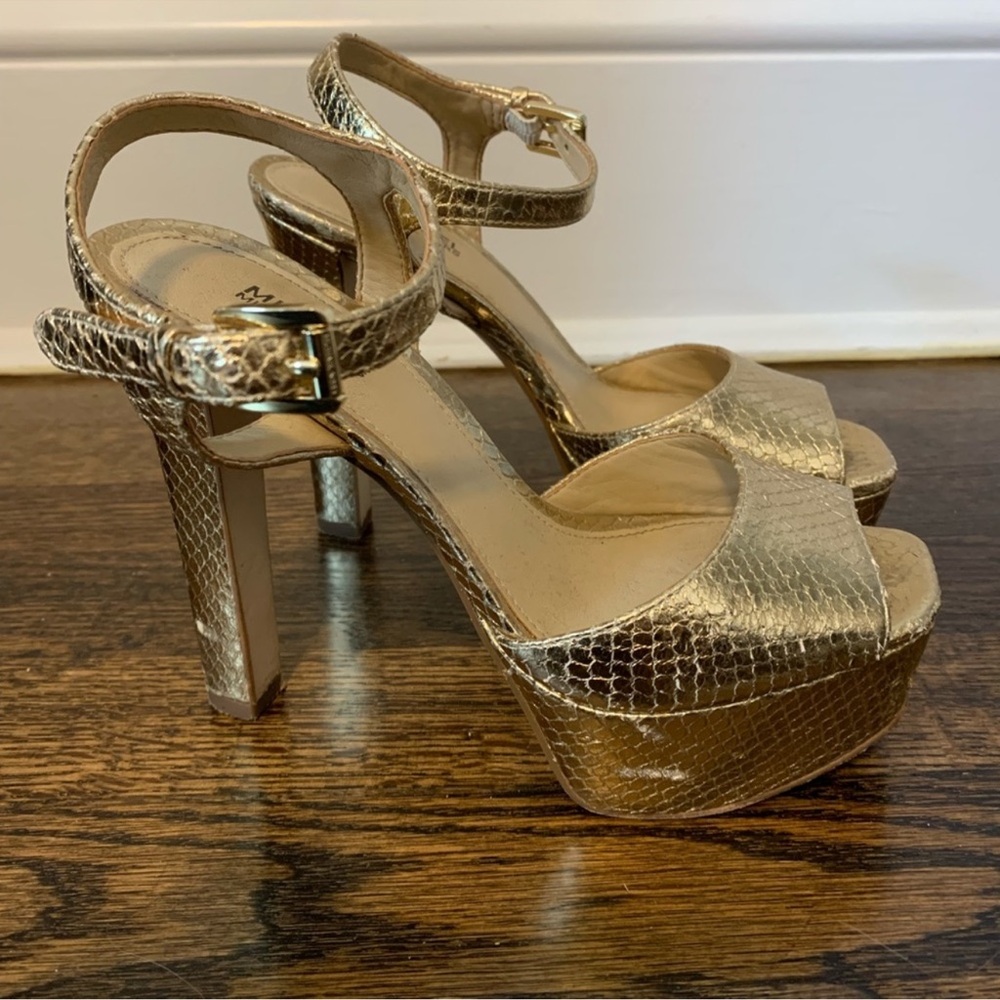 Michael Kors gold snake skin heels